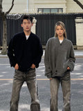 boy outfits fall street style Cardigan Sweater Men's and Women's Spring and Autumn Coat Sweater