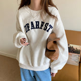 Prettyswomen-shop frat boy outfits 2024 Autumn New Embroidered Letter Thin Sweater Women's Loose round Neck Fashion Student Long Sleeve Top Coat Women