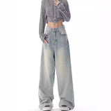 korean fashion Ken Studio Early Autumn New Jeans Women's American Retro Design Niche Loose Wide-Leg Pants Pants