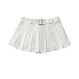 dream clothes Ypff Trendy Women's Sexy Hot Girl Low Waist Navel Skirt Belt Underpants Anti-Exposure Skirt Pleated Skirt