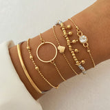 gold Retro Thick Chain Personalized Bracelet Mixed Open Bracelet Bracelet Stacked Style Suit Bracelet