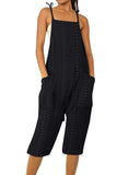 Prettyswomen Pocket Eyelet Cami Capri Jumpsuits