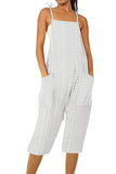 Prettyswomen Pocket Eyelet Cami Capri Jumpsuits