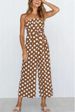 Prettyswomen Polka Dots Tie-waist Cami Jumpsuits