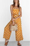 Prettyswomen Polka Dots Tie-waist Cami Jumpsuits