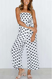 Prettyswomen Polka Dots Tie-waist Cami Jumpsuits