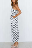 Prettyswomen Polka Dots Tie-waist Cami Jumpsuits