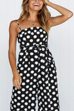 Prettyswomen Polka Dots Tie-waist Cami Jumpsuits