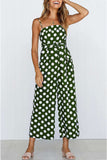 Prettyswomen Polka Dots Tie-waist Cami Jumpsuits