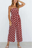 Prettyswomen Polka Dots Tie-waist Cami Jumpsuits