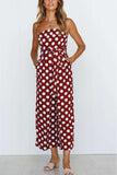 Prettyswomen Polka Dots Tie-waist Cami Jumpsuits