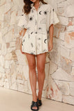 Prettyswomen Printed Button-down Rompers