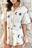 Prettyswomen Printed Button-down Rompers