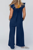 Prettyswomen Ruffle Sleeve Pocketed Jumpsuits