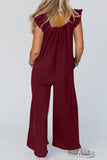 Prettyswomen Ruffle Sleeve Pocketed Jumpsuits