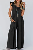 Prettyswomen Ruffle Sleeve Pocketed Jumpsuits