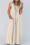 Prettyswomen Ruffle Sleeve Pocketed Jumpsuits