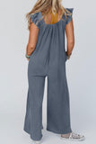 Prettyswomen Ruffle Sleeve Pocketed Jumpsuits