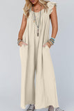 Prettyswomen Ruffle Sleeve Pocketed Jumpsuits