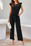 Prettyswomen Ruffled Tie Waist Sleeveless Jumpsuits