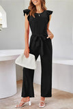 Prettyswomen Ruffled Tie Waist Sleeveless Jumpsuits