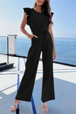 Prettyswomen Ruffled Tie Waist Sleeveless Jumpsuits