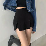 Prettyswomen Sexy Split Shorts Skirt Women's Office Ladies Suit Skirt Summer New Black Mini A-line Pants Skirt High Waist Wide Leg Shorts