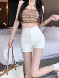 Prettyswomen Sexy Shorts Women Summer High Waist Slim Elastic Casual Tight Hot Pants Korean Outer Wear Bottoms Female Clothes Black White