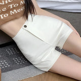 Prettyswomen Sexy Shorts Women Summer High Waist Slim Elastic Casual Tight Hot Pants Korean Outer Wear Bottoms Female Clothes Black White