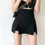 Prettyswomen Sexy Split Shorts Skirt Women's Office Ladies Suit Skirt Summer New Black Mini A-line Pants Skirt High Waist Wide Leg Shorts