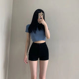 Prettyswomen Women Denim Shorts Summer Harajuku High Waist Elastic Jean Shorts Sexy Skinny Casual Fashion Korean Style Wide Leg Pants