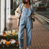 Prettyswomen-Women'S Pants For Work Casual Ladies' Casual Slacks With Loose Denim Straps Women Short Pants Jumpsuits