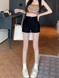 Prettyswomen Sexy Shorts Women Summer High Waist Slim Elastic Casual Tight Hot Pants Korean Outer Wear Bottoms Female Clothes Black White