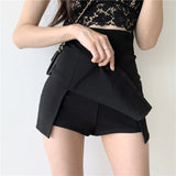 Prettyswomen Sexy Split Shorts Skirt Women's Office Ladies Suit Skirt Summer New Black Mini A-line Pants Skirt High Waist Wide Leg Shorts