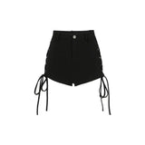 Prettyswomen Bandage Sexy Y2k Shorts Women Streetwear Gothic Mini High Waist Lace Up Casual Tight Black Goth Club Fashion Summer Hot Pants