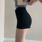 Prettyswomen Women Denim Shorts Summer Harajuku High Waist Elastic Jean Shorts Sexy Skinny Casual Fashion Korean Style Wide Leg Pants