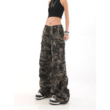 Prettyswomen American Retro High Street Casual Overalls Camouflage Loose Wide Leg Pants For Women Y2k Hip-hop Cargo Grunge Baggy Trousers