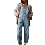 Prettyswomen-Women'S Pants For Work Casual Ladies' Casual Slacks With Loose Denim Straps Women Short Pants Jumpsuits