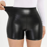 Prettyswomen Sexy Black PU Leather Shorts Skinny Elastic High Waist Hot Short Pants Women Clothing Faux Leather Goth Leggings Summer