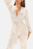 Prettyswomen Sequin V Neck Strappy Jumpsuits