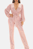 Prettyswomen Sequin V Neck Strappy Jumpsuits