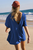 Prettyswomen Short Sleeve Pocketed Backless Rompers