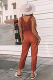 Prettyswomen Single-breasted High Waist Sleeveless Jumpsuits