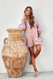 Prettyswomen Single-breasted Solid Color Loose Rompers