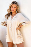 Prettyswomen Single-breasted Solid Color Loose Rompers