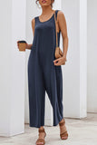 Prettyswomen Sleeveless Pocketed Wide Leg Jumpsuits