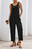 Prettyswomen Sleeveless Pocketed Wide Leg Jumpsuits