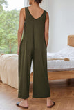 Prettyswomen Sleeveless Pocketed Wide Leg Jumpsuits