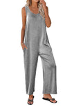 Prettyswomen Sleeveless Pocketed Wide Leg Jumpsuits