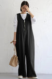 Prettyswomen Sleeveless Zip-Front Wide Leg Jumpsuits